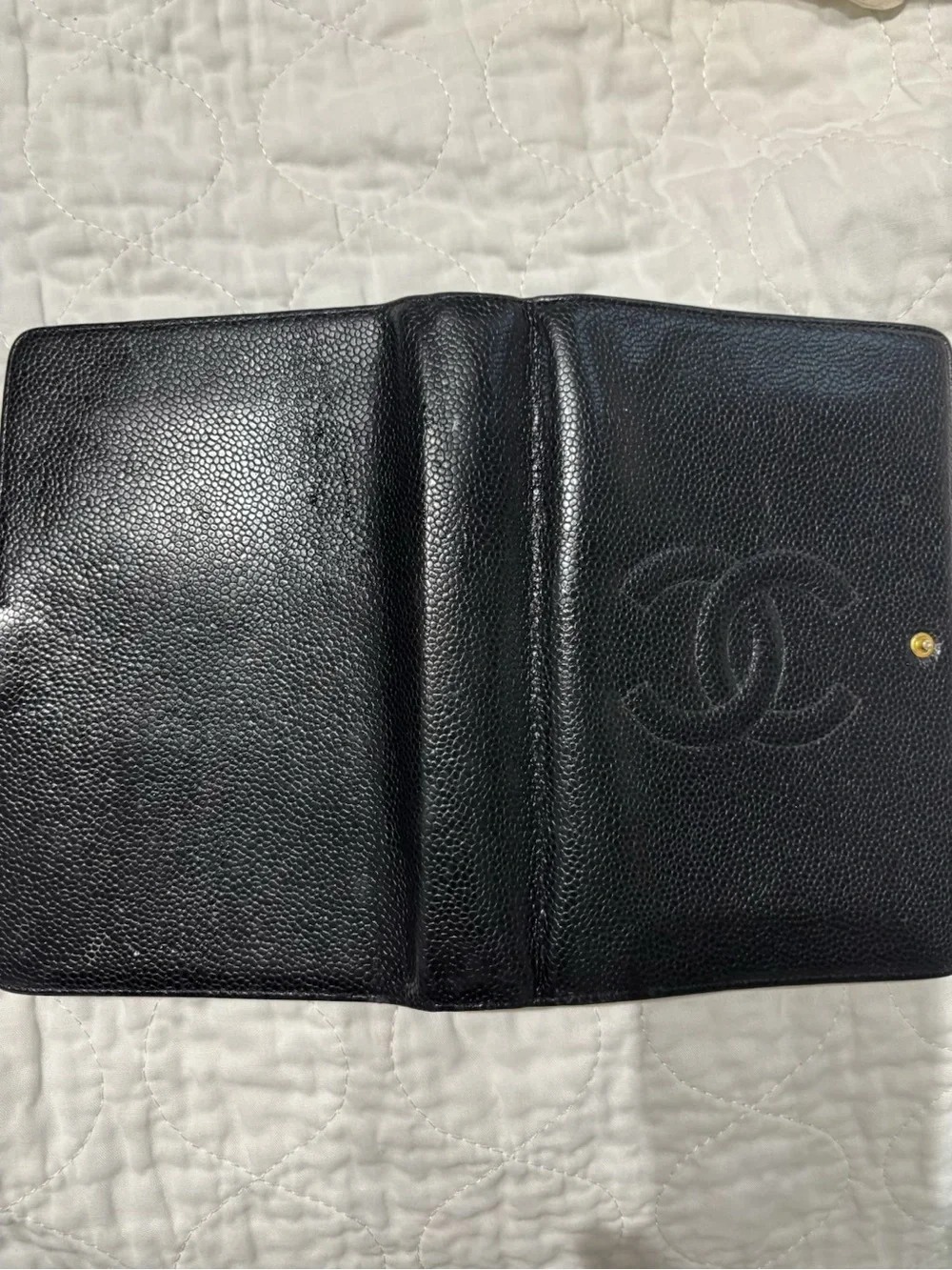 EUC classic CHANEL Black  Caviar Leather Agenda